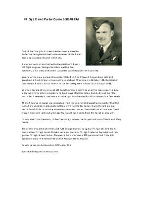 A preview of a PDF biography for Currie, David Porter
